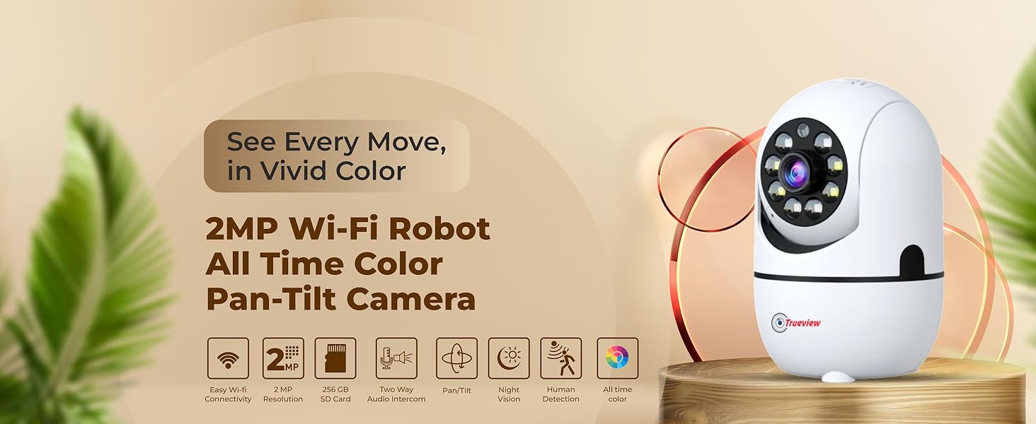 2MP Wi-Fi Robot All Time Color Pan-Tilt Camera