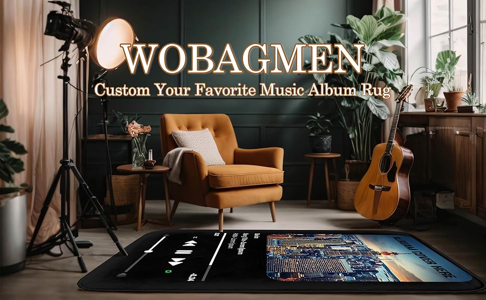 Custom Rug Music Decor Area Rug for Bedroom Living Room