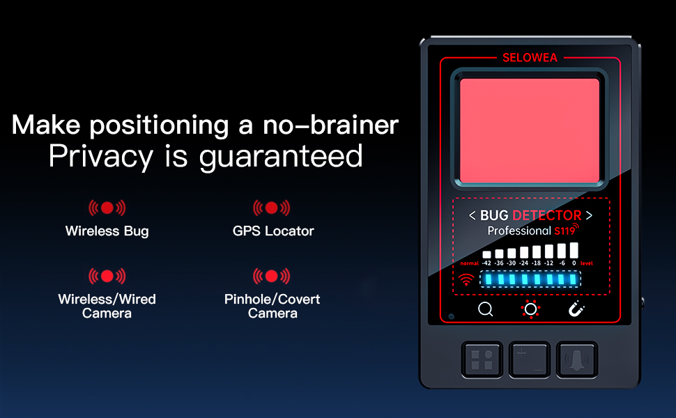 SELOWEA Hidden Camera Detectors, Anti Spy, Car GPS Tracker