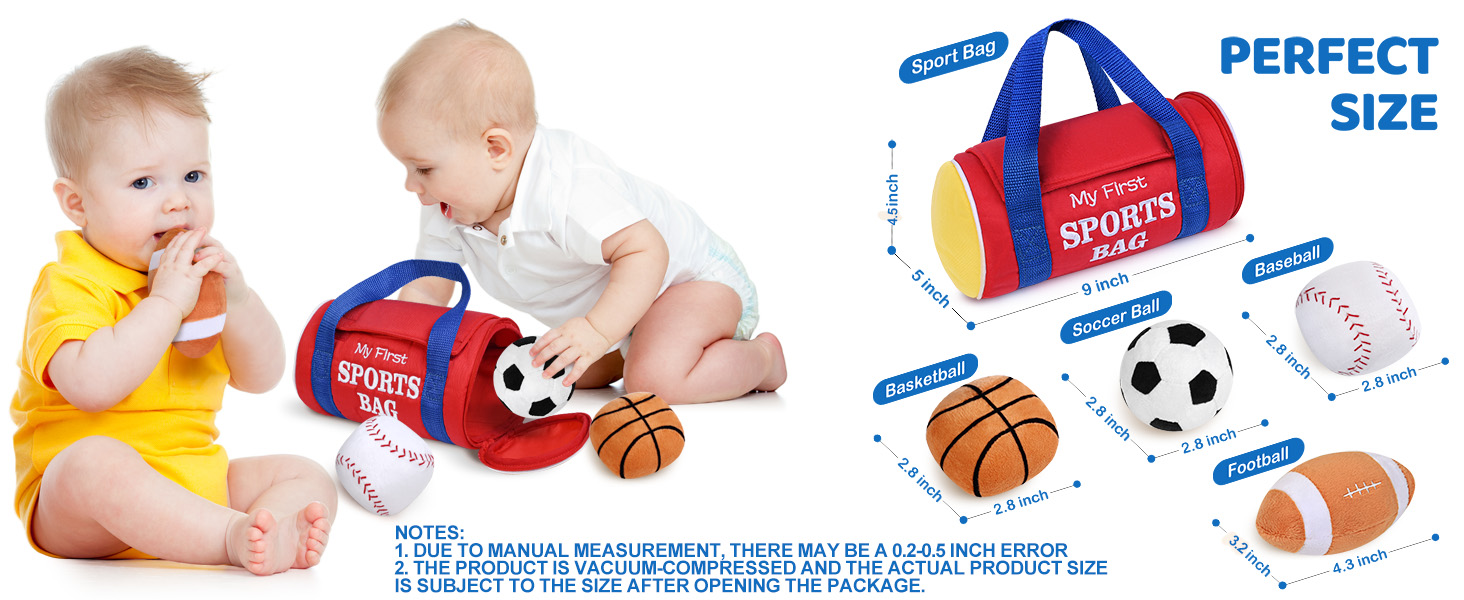 Baby Toys 0-12 Months, My First Sports Bag Plush Toy