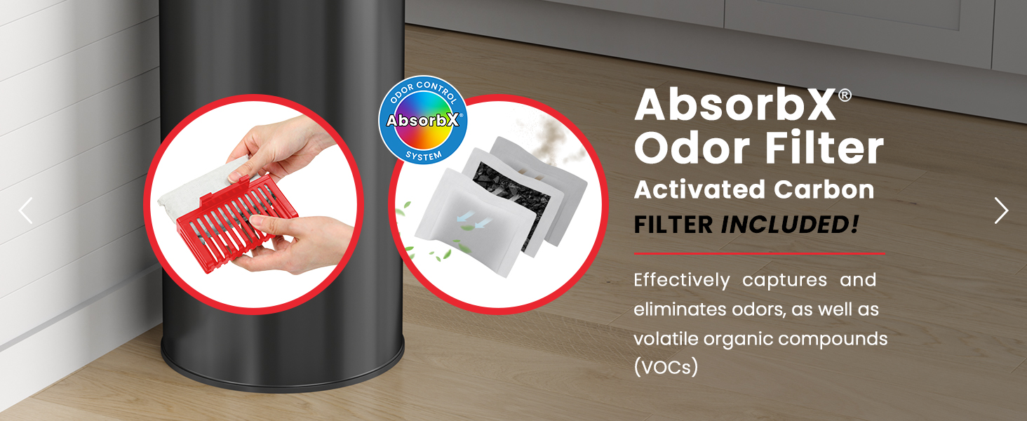 AbsorbX Odor Filter trash can deodorizer first filter included