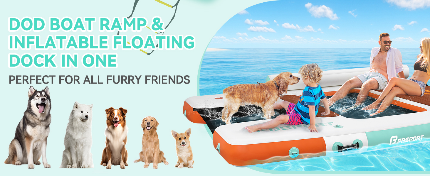 Inflatable Floating Dock Dog Boat Ramp