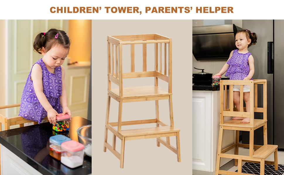 COSYLAND Kitchen Nursery Step Stool for Kids Toddlers Children