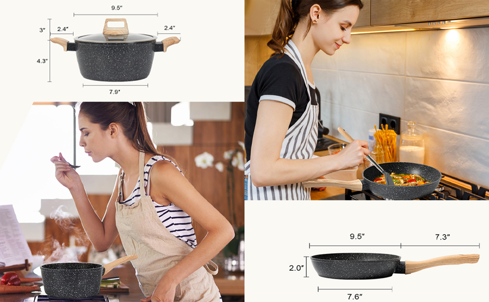 12 Pcs Pots and Pans Set