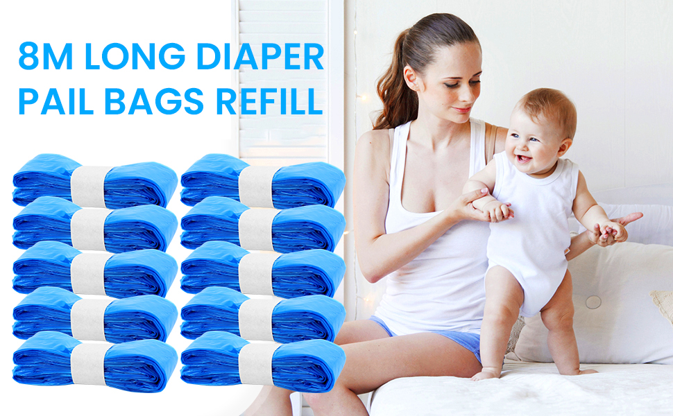 Diaper pail refill bags
