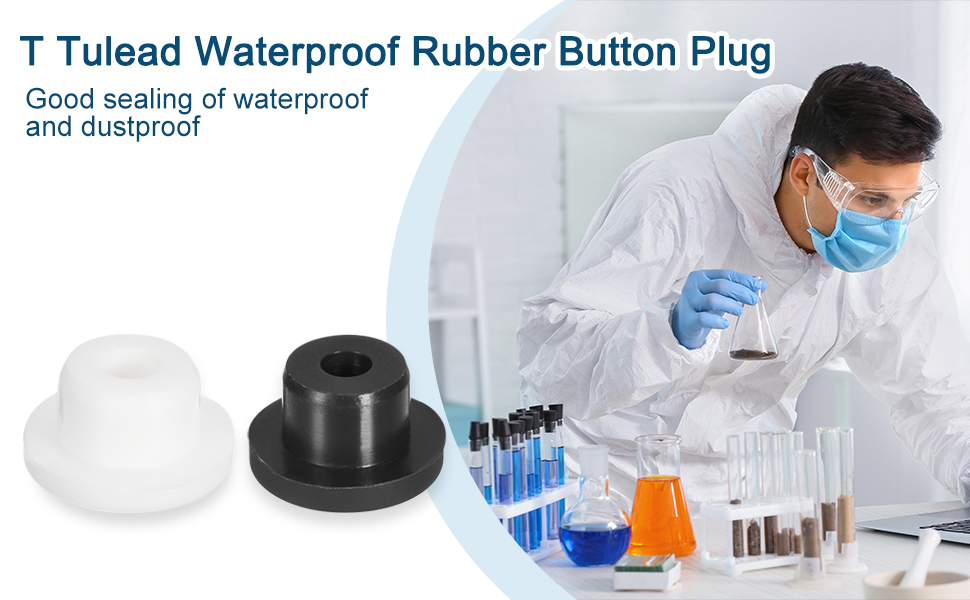 uxcell 10 Pieces Black Plug Holes, Waterproof Button Plug Rubber Hole Plugs for 16mm