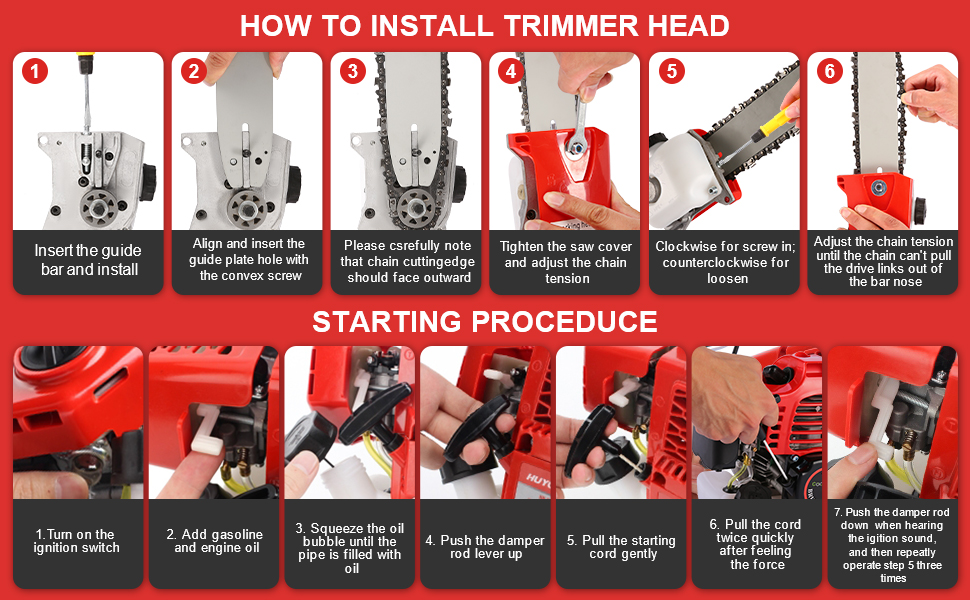 Pole Saws Gas Powered 58CC 2 Cycle 16 Foot Extendable