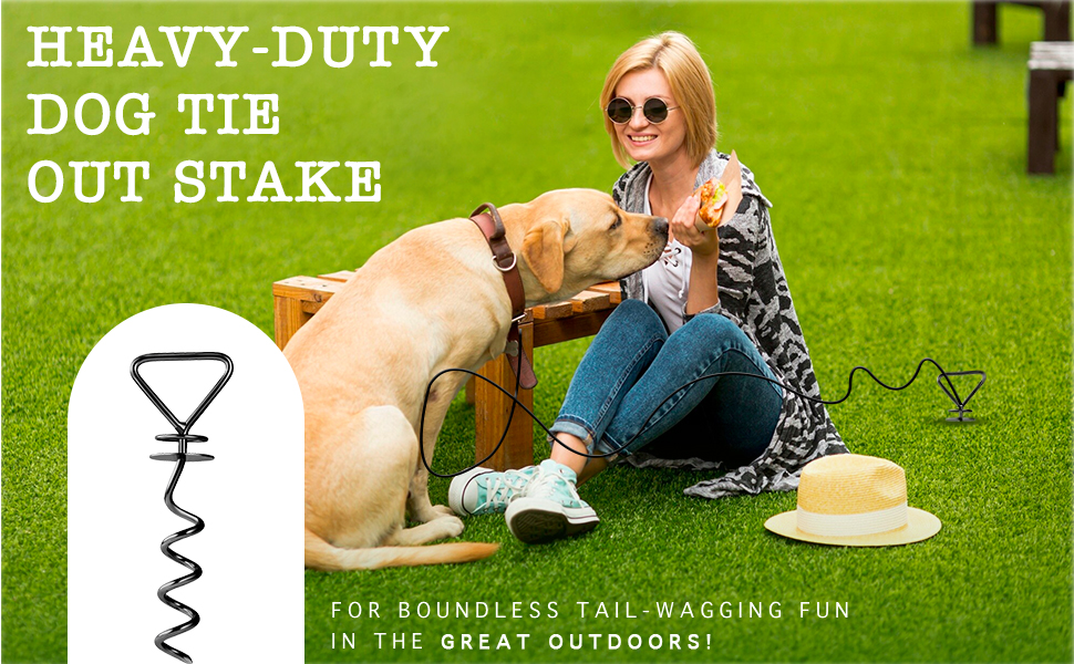 Sliridog Heavy Duty Dog Stake，Heavy Duty Dog Tie Out Stake