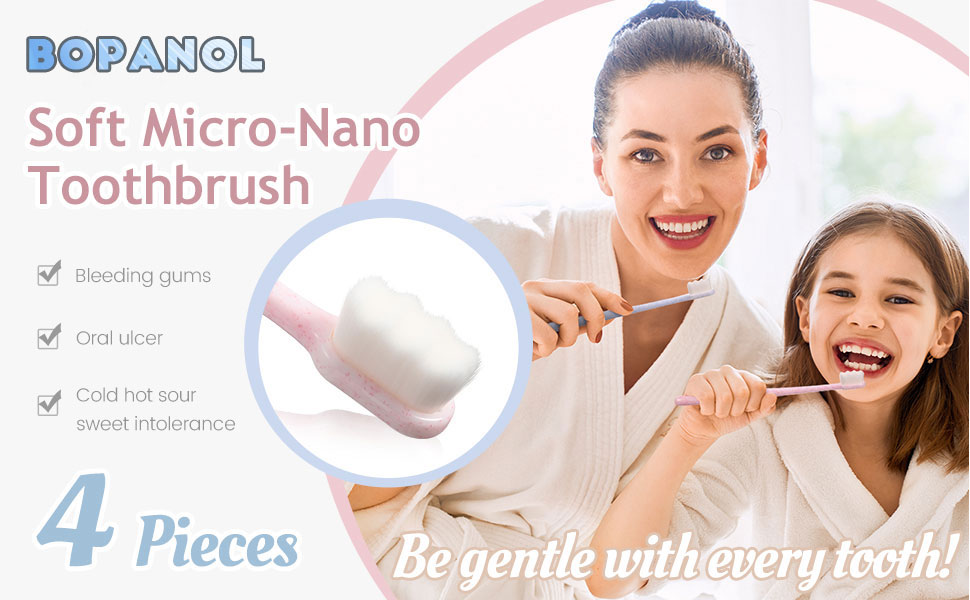 Bopanol 4Packs BREVI Toothbursh, BREVI NordicInspired