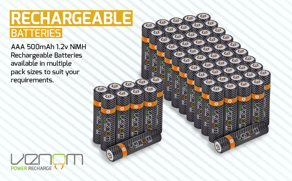 Venom Rechargeable AAA Batteries plus Charging Dock Includes 10 x AAA