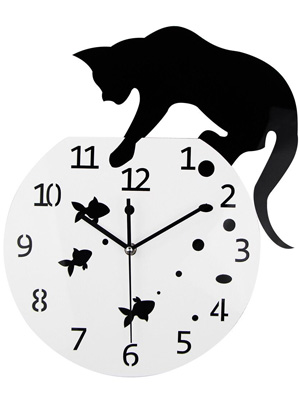 Fishbowl Cat Clock