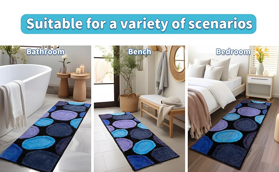 Bathroom Runner Rug Stone Bath Mat for Bathroom Cobblestone