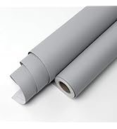 Yun-aeon Grey Textured Peel and Stick Wallpaper 15.7" × 120" Removable Waterproof Contact Paper f...