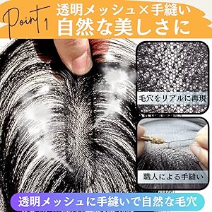 Amazon.co.jp: Luce brillare ピンなし ピン無し部分ウィッグ 頭