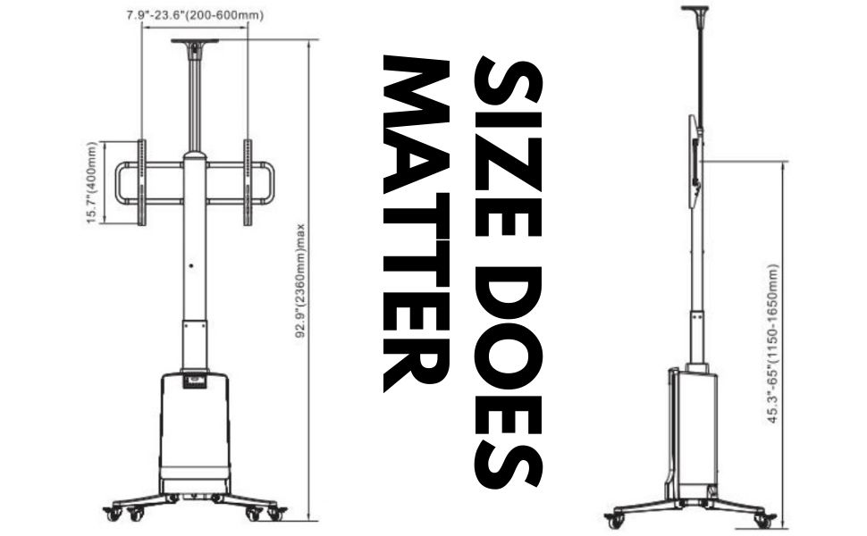 Gadget Wagon 4285 inch TV Cart Motorized Screen Lift TV Stand LED LCD