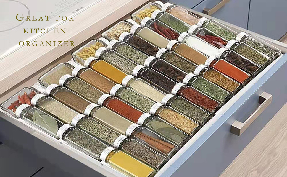 Aertiavty Spice Drawer Organizer Expandable, 6Pack Drawer