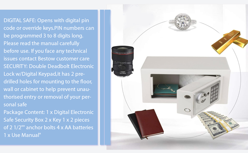 cabinet to help prevent unauthorised entry or removal of your personal safe