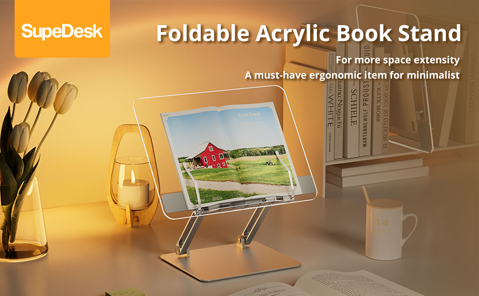 SupeDesk Acrylic Book Stand,Book Display Stand,Laptop
