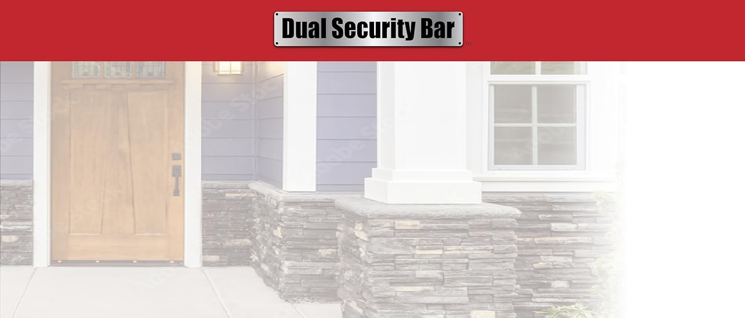 Door with Dual security bar and house