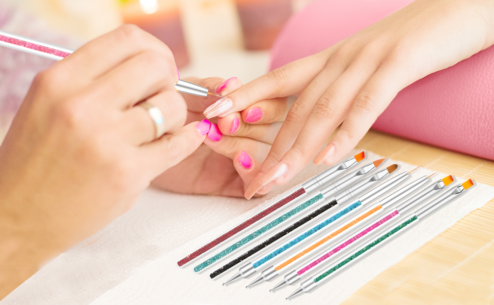 Diesisa 8pcs Nail Art Brushes Set 10 nail art brushes