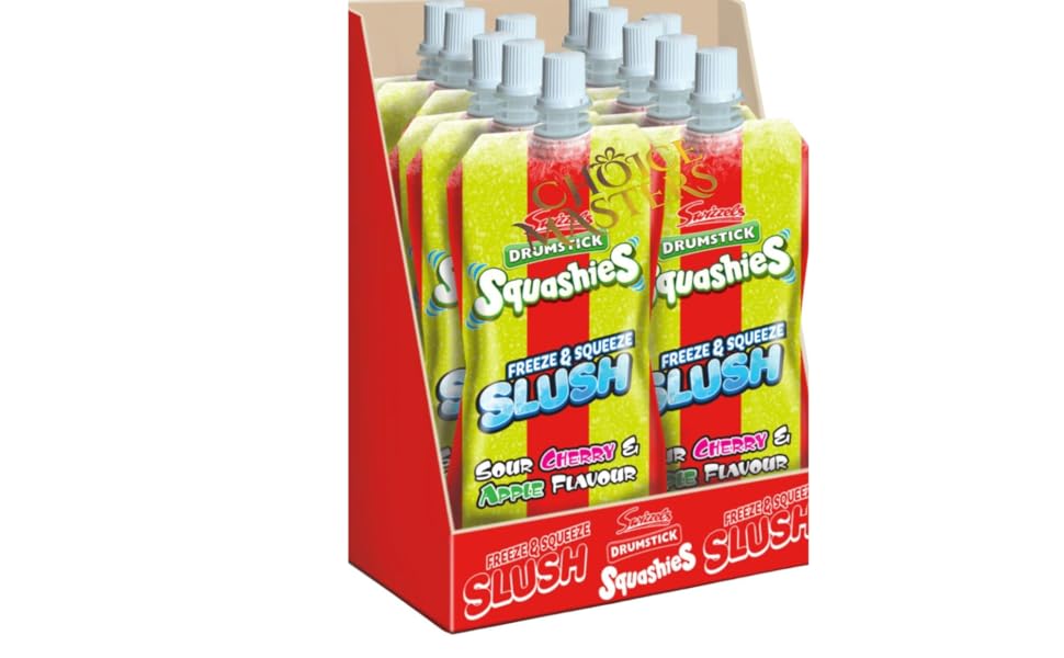 Swizzels Drumstick Squashies Freeze & Squeeze Slush Sour Cherry & Apple