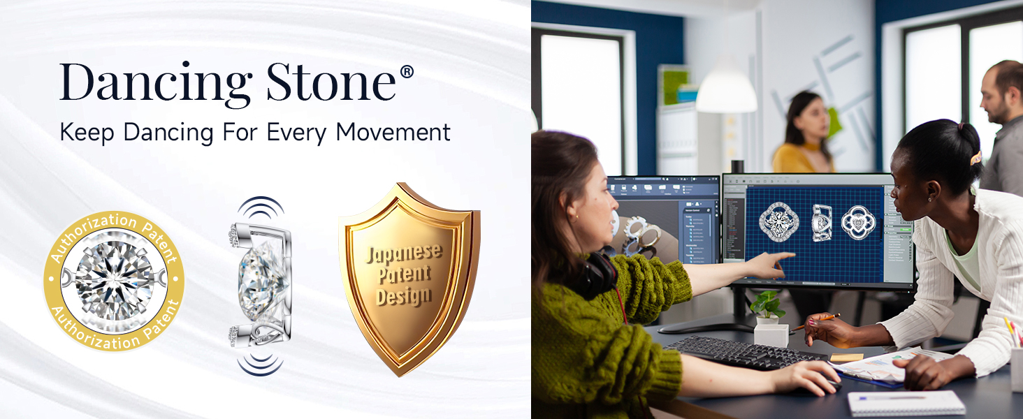 Patent-approved moissanite dancing stone necklace with guaranteed quality.