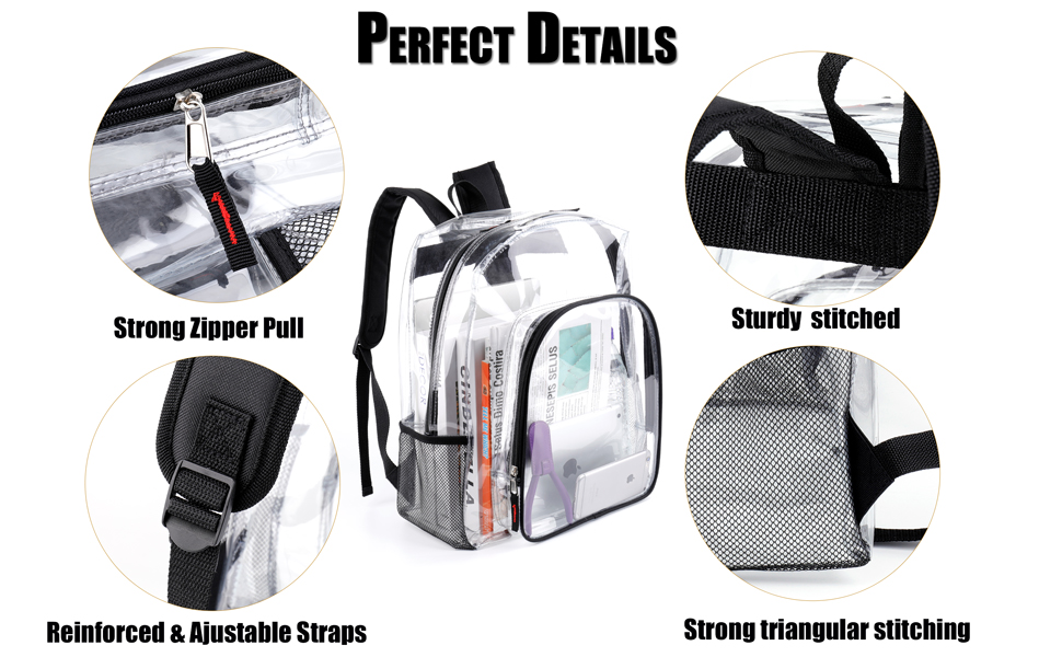 Clear Backpack Heavy Duty Transparent PVC See Through