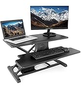 PrimeCables Standing Desk Converter, Electric Sit Stand Desk，Height Adjustable Standing Desk，One-...