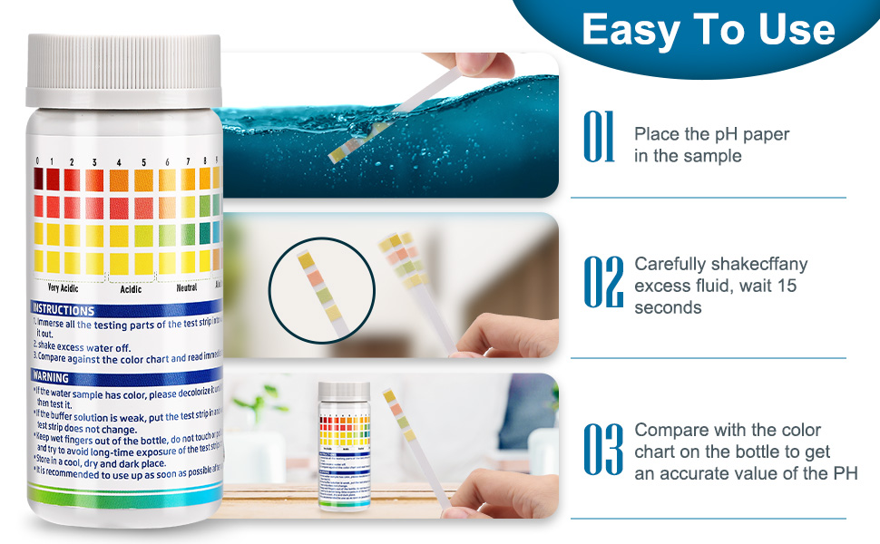 DRENOYIC pH Test Strips 0 to 14 (200 ct) Universal Acid Alkaline