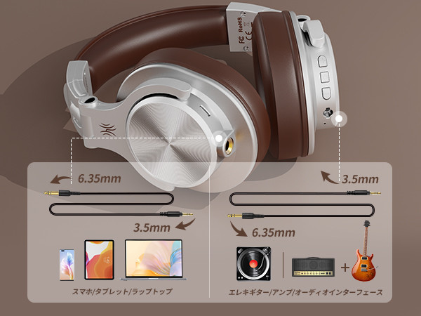 Amazon.co.jp: OneOdio ヘッドホン Bluetooth 5.2 ワイヤレス