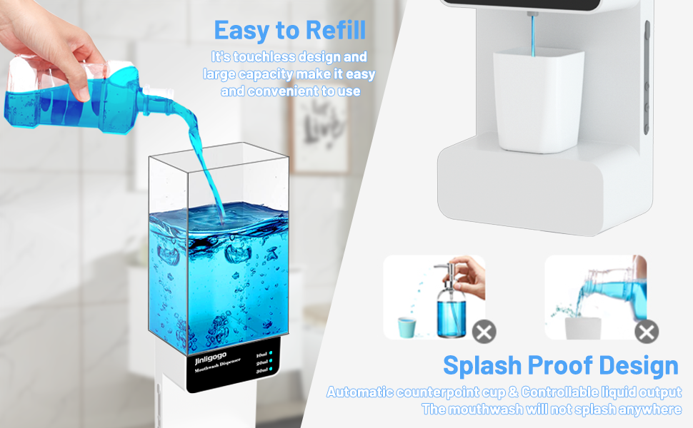 Mouthwash Dispenser Automatic for Bathroom, 700 ml/23oz