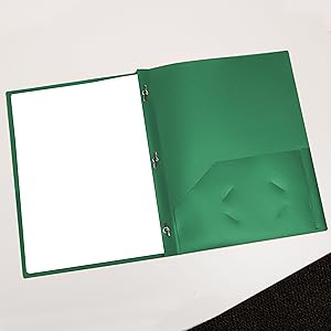 Plastic Folder with Clips Green Office Desk