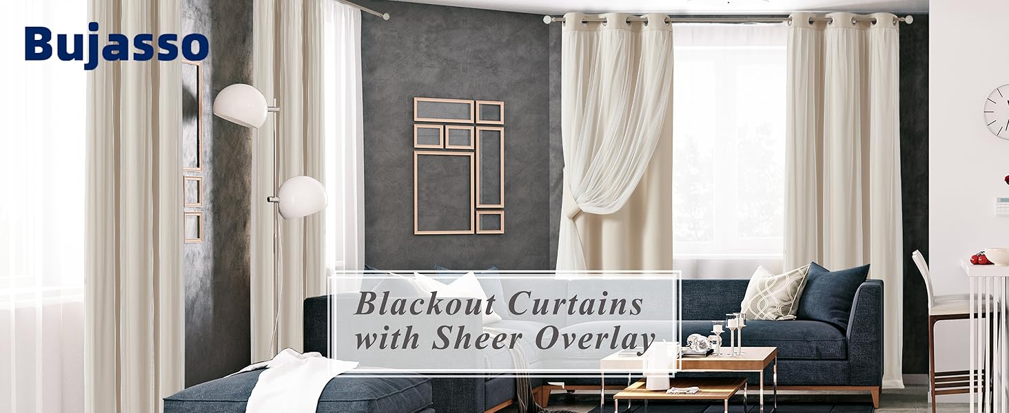 blackout curtains with sheer overlay