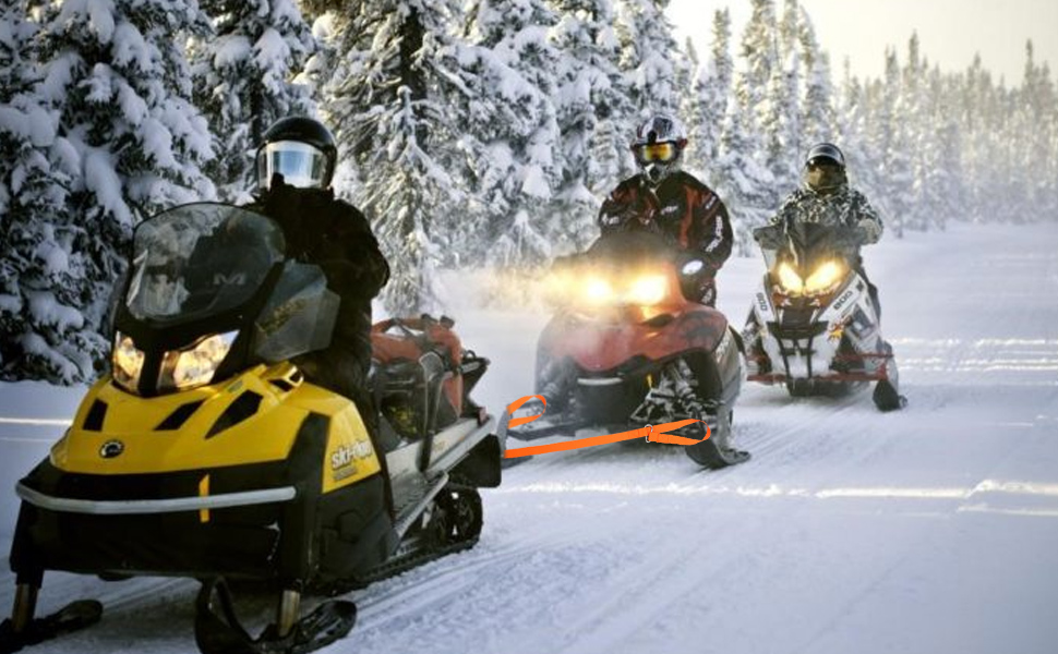 COAOD Snowmobile Tow Strap, Reinforced Tow Rope with Two Metal Hooks