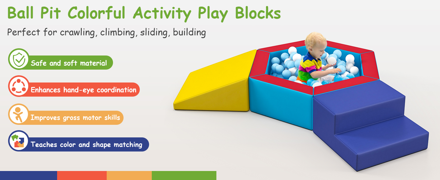 TOLEAD Foam Climbing Toys for Toddlers 13,Foam Ball Pit