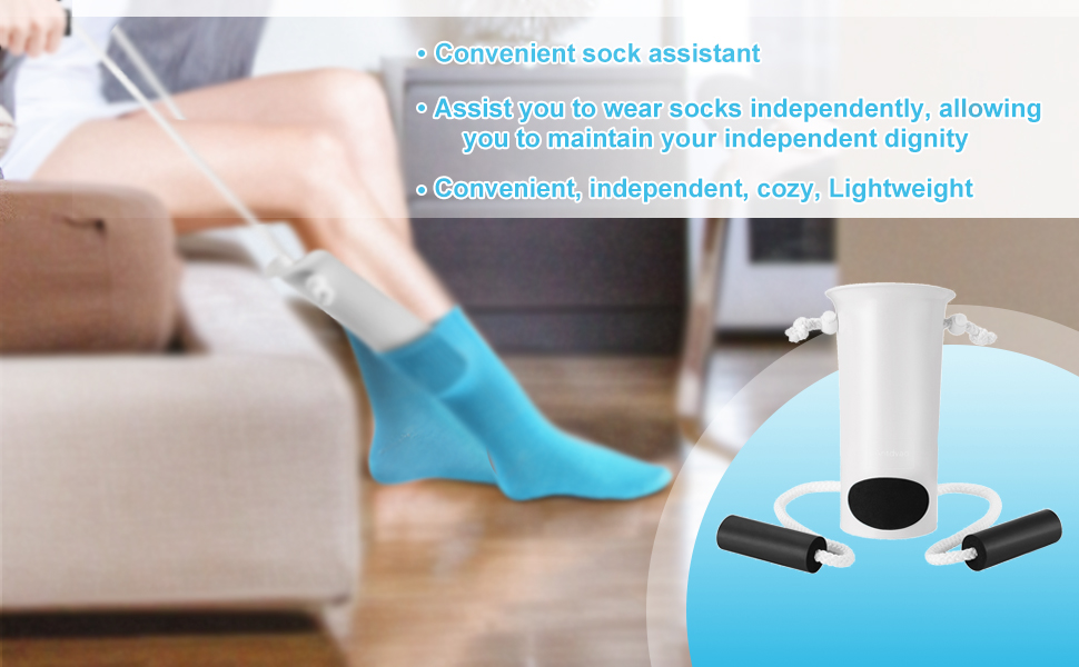 Antdvao Sock Assist, Adjustable Sock Helper with Foam Handle, Use for