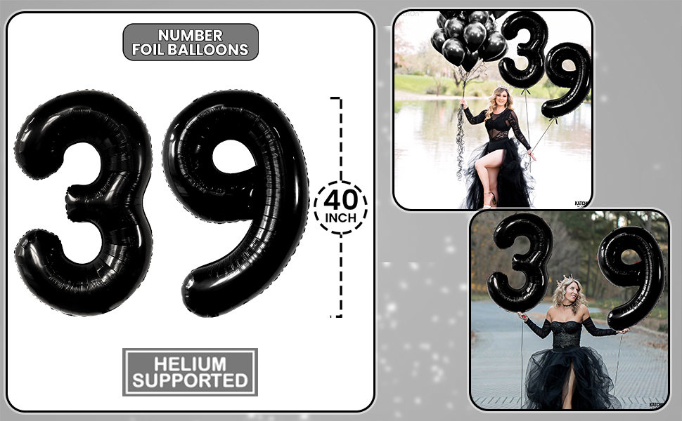 Amazon.com: KatchOn, Big 39 Balloons Numbers Black - 40 Inch
