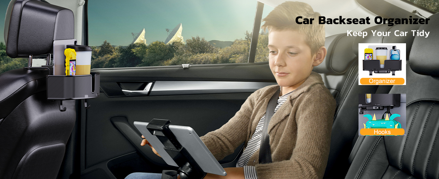 Car Headrest Cup Holder for Back Seat Organizer 