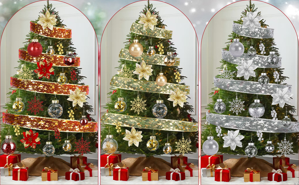 72pcs Christmas Tree Decorations Set Christmas Ornaments