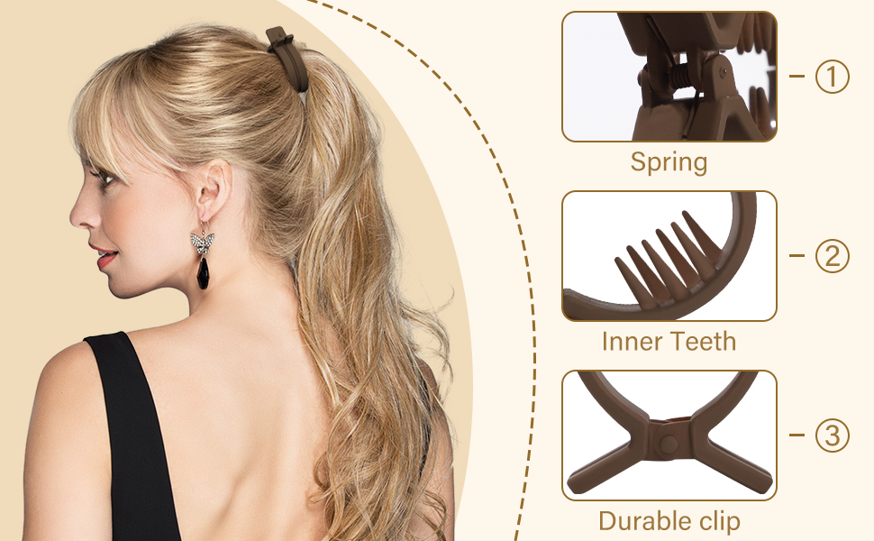These details of the ponytail clips provide a stronghold for your hair.