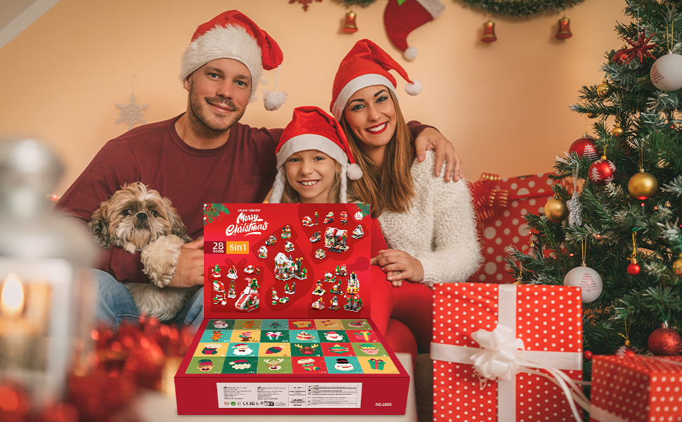 Christmas Advent Calendar, Christmas Building Blocks 24 Days Countdown