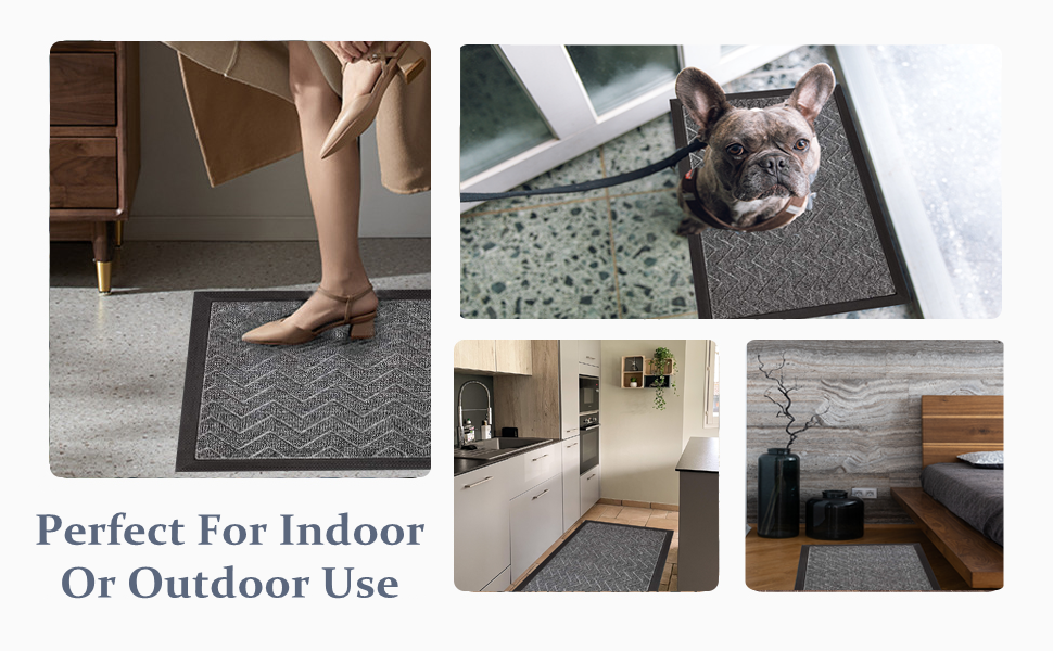 Indoor Door Mat 17"x29", Heavy Duty Rubber Backing Front Door Mat, Non