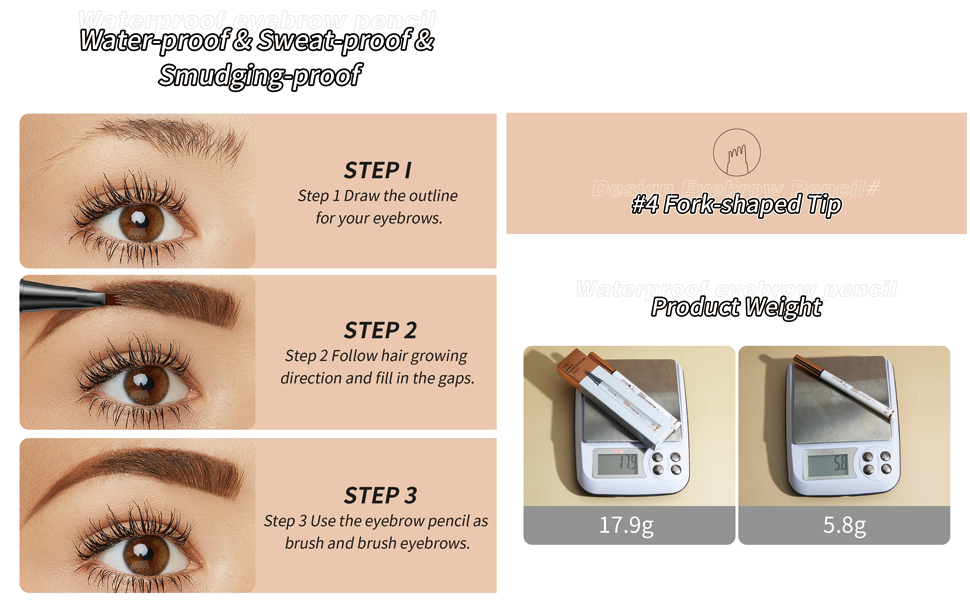 waterproof eyebrow pencil,natural brows eyebrow pen,microblading eyebrow pencil