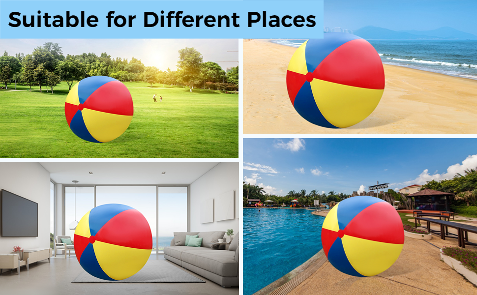 Giant Inflatable Beach Ball, 5 Ft/59 inch Jumbo Size
