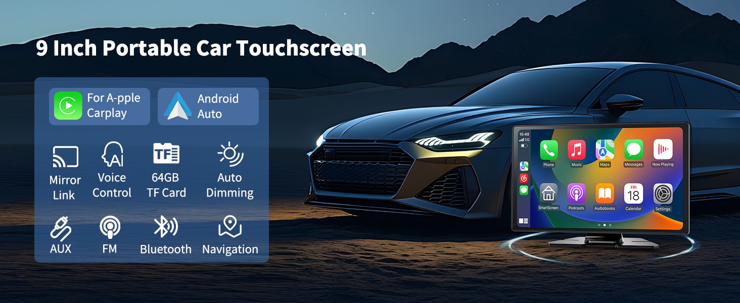 Carplay Screen for Car, 9