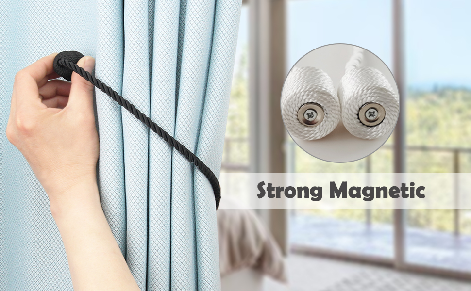 Hangtty Curtain Tiebacks 2 Pack Black Curtain Rope