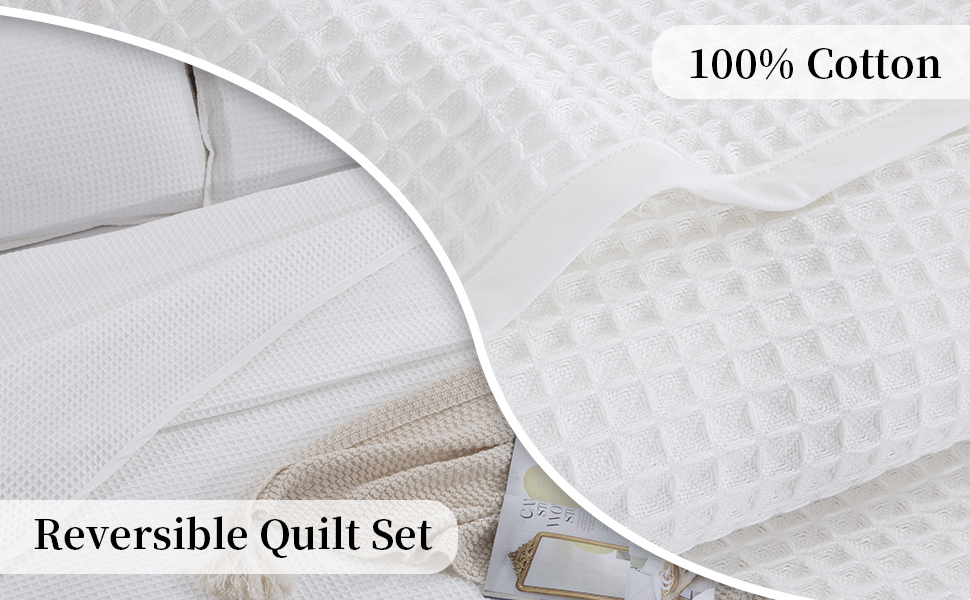 HOMBYS Oversized King Waffle Weave Bedspreads 120x128