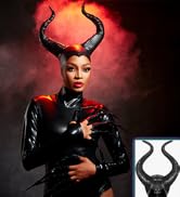 Breevo Halloween Costumes Black Crow Horns Queen Horns for Women Gothic Evil Hat Headband
