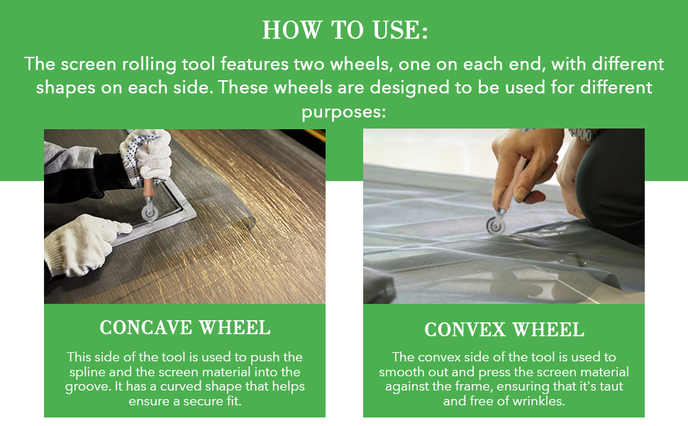 Screen Roller Tool Rolling Tool for Installing Door & Window Screens