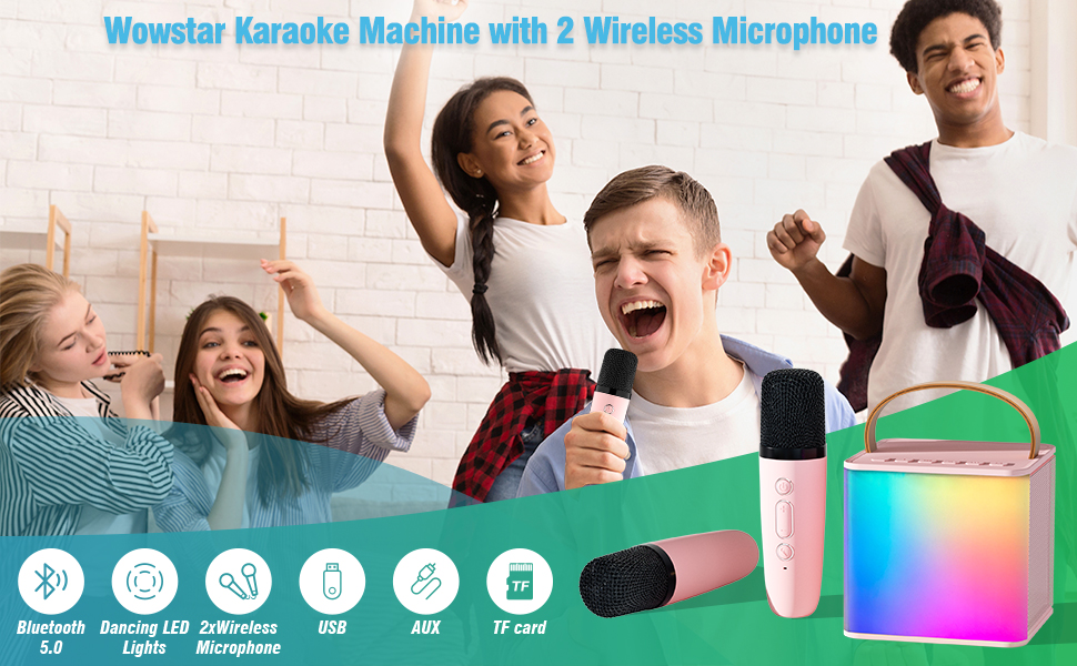 BONAOK Karaoke Machine With 2 Wireless Microphones For Adult Kids Singing Machine Portable Bluetooth Speaker With Pa System Red 6d632ca0 A278 417b Bf81 8c03984b2f13.4c4352c4d10042ce915a8d63423422de